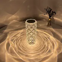 Kryształowa lampa róża LED kolorowa zmienia kolory pod wpływem dotyku