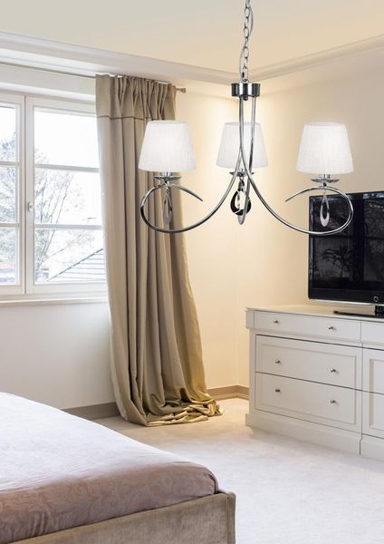 Arnika zwis 3x40W E14 chrom / biały zdjęcie 3