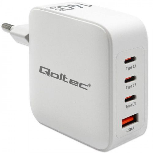 QOLTEC ŁADOWARKA 140W GAN BIAŁA DLA LAPTOP SMARTFON USB C PD QC na Arena.pl