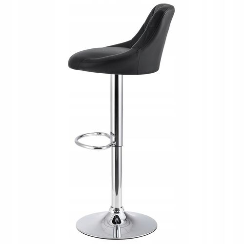 HOKER krzesło barowe pikowane skórzane czarne na Arena.pl