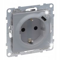 LEGRAND Suno ALUMINIUM Gniazdo zasilające + USB-C 721329