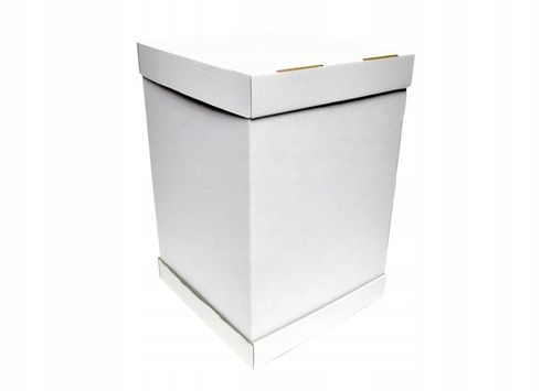 PUDEŁKO NA TORT PIĘTROWY 36x36x45 cm BIAŁE MOCNY GRUBY KARTON OPAKOWANIE na Arena.pl