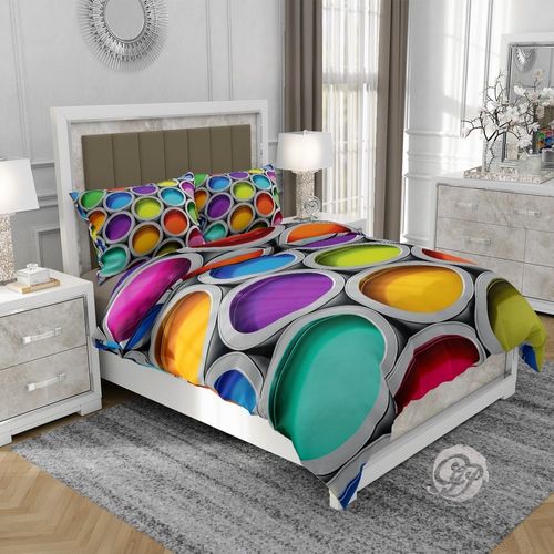 Pościel 3D bawełna satyna 160x200 cm PUSZKI Z FARBĄ na Arena.pl