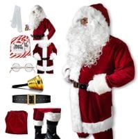 WELUROWY PŁASZCZ STRÓJ MIKOŁAJA BURGUND Akcesoria VIP 11el