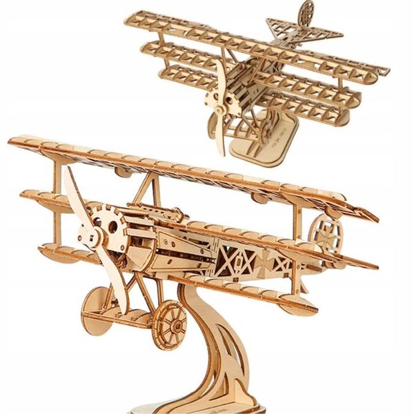 Puzzle 3D Samolot drewniany model do składania zdjęcie 1