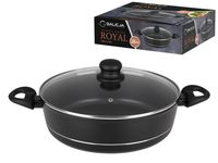 Patelnia głęboka z pokrywą 28 cm 2 uchwyty powłoka nieprzywieralna indukcja