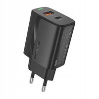 2 x Ładowarka Foneng EU66 20W PD Szybkie Ładowanie USB-C i USB-A Czarna