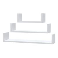 Półka Wisząca Ścienna Na Książki Biała Zestaw 3 Sztuk Hugo Salon Ozdoba