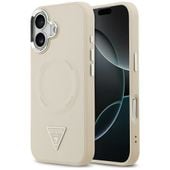 etui guess triangle logo magsafe do      iphone 17 beżowy