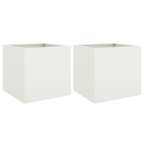 Donice, 2 szt., białe, 49x47x46 cm, stal na Arena.pl