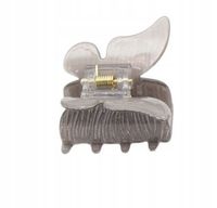 Spinka klamra akrylowa średnia motyl brokatowa szary