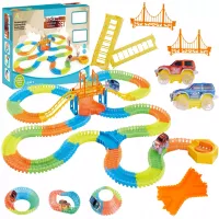 Tor Wyścigowy Zestaw Z Samochodzikami Solidna Konstrukcja Kolorowy