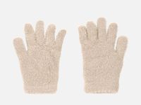 Rękawiczki BUSIA futerkowe pięciopalczaste beżowe L 19cm