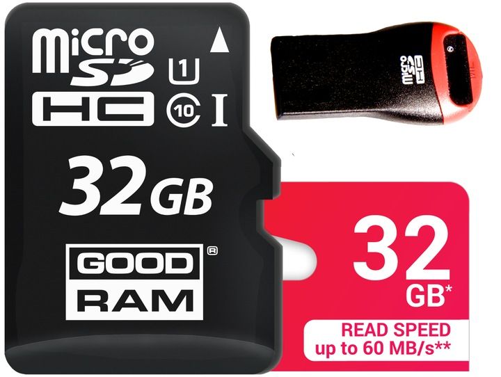 GOODRAM KARTA MICRO SD 32GB CL 10 UHS + CZYTNIK MICRO zdjęcie 1