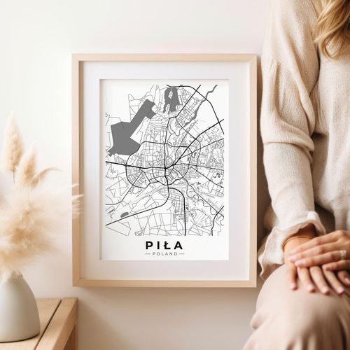 Plakat mapa miasta Piła 30x40 cm na Arena.pl
