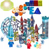 MAGNETYCZNE KLOCKI KONSTRUKCYJNE dla dzieci ZAMEK TOR KULECZKOWY 129 el