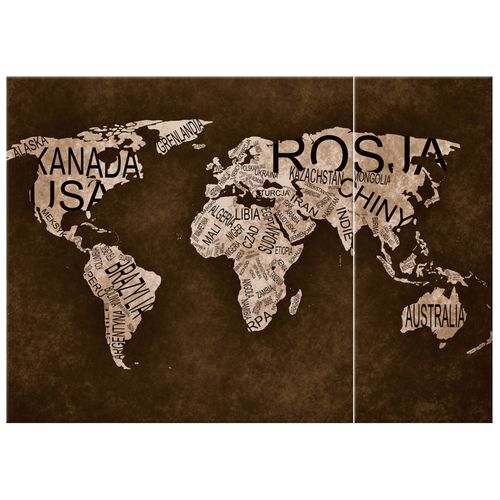 Fotoobraz 70X50 Mapa Świata na Arena.pl