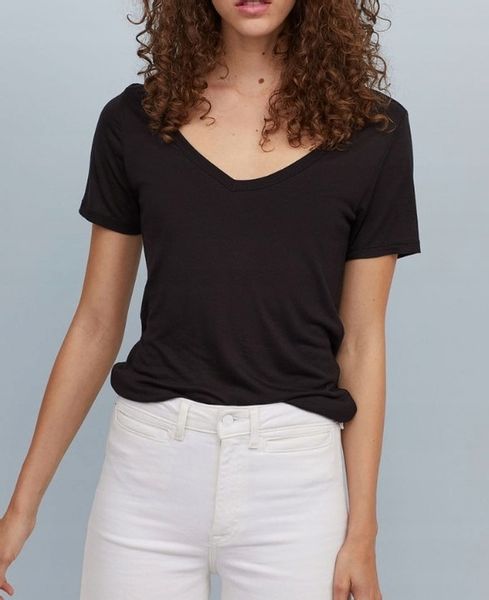 Bluzka Cienki T-shirt Dżersejowy Top H&M r.XS zdjęcie 2