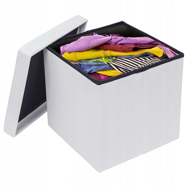 Tatkraft Blanc składany puf ze schowkiem WYPRZEDAŻ zdjęcie 3