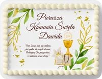 OPŁATEK A4 NA TORT KOMUNIA ŚWIĘTA WZORY + NAPIS