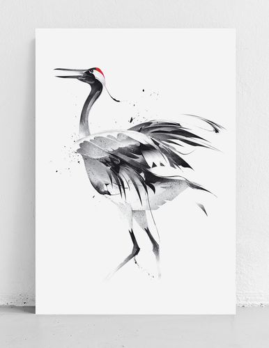 Plakat ptak czapla abstrakcja 30x40 cm na Arena.pl