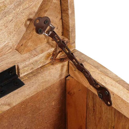 Skrzynia do przechowywania Z blokadą Brązowy lite drewno mango na Arena.pl