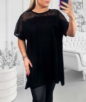 Klasyczna DŁUŻSZA bluzeczka z koronkową górą r.46/48/50 paski