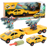 Zestaw Samochód Z Dinozaurem Do Montażu I Demontażu Przyczepa Śrubokrę