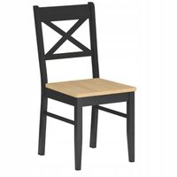drewniane krzesło czarne siedzisko dąb natruralny do kuchni furnitex