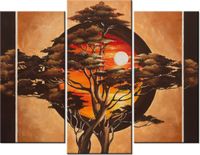 60 90CM OBRAZ 3 ELEM SFERYCZNE DRZEWO ŚCIENNY DRUK PŁÓTNO