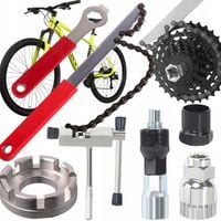 ZESTAW NARZĘDZI ROWEROWYCH KLUCZE KORBY DO ROWERU SKUWACZ BACIK 7 ELEMENTÓW
