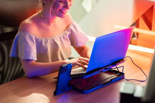 PODSTAWKA PODKŁADKA CHŁODZĄCA POD LAPTOPA 15,6' GAMINGOWA DUŻA LED HUB USB na Arena.pl