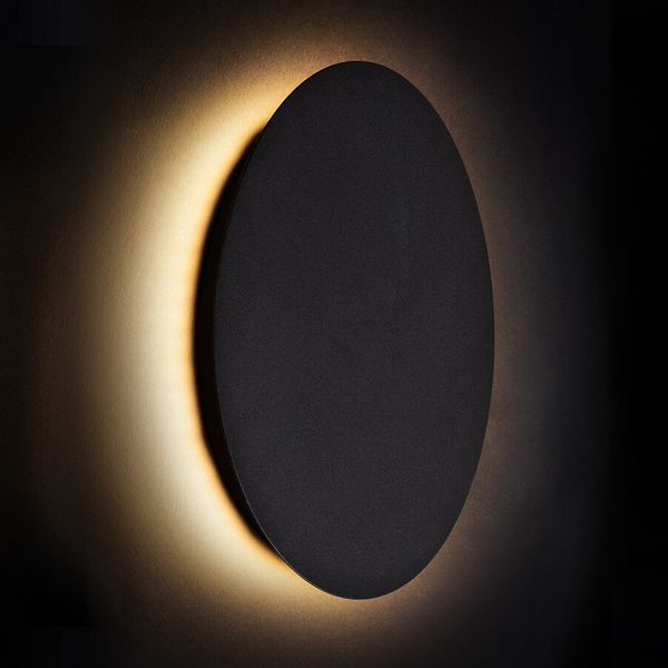 Ledowy kinkiet okrągły Ring 7635 9W 3000K pokojowa lampa czarna zdjęcie 2