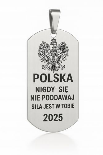 Srebrny łańcuszek męski nieśmiertelnik stal chirurgiczna 316L grawer na Arena.pl