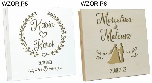 PUDEŁKO NA PIENIĄDZE PREZENT ŚLUBNY DLA MŁODEJ PARY NOWOŻEŃCÓW GRAWER zdjęcie 10