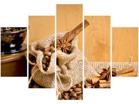 105CM 150CM OBRAZ 5 ELEM AROMATYCZNA KAWA DRUK