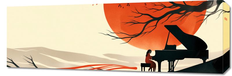 Obraz 90x30cm Pianistka zdjęcie 1