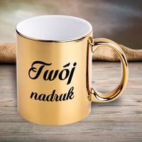 Kubek platerowany z Twoim nadrukiem - złoty
