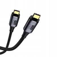 ECONOMY KABEL THUNDERBOLT TYP-C DO TYP-C 40Gbps WZMACNIANY 1M CZARNY PD 8K