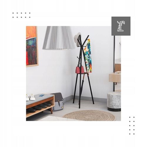 Wieszak stojak na ubrania MARK ADLER stojący stalowy 9 haczyków czarny na Arena.pl