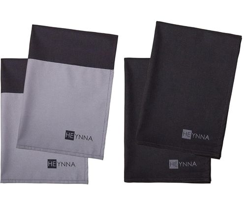 HEYNNA Zestaw 4 Eleganckich Ścierek Bawełnianych 2x Szare 2x Czarne na Arena.pl