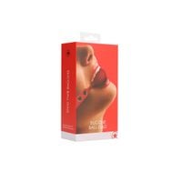 knebel kulkowy silikonowy skórzany ouch! czerwony ø4.2cm