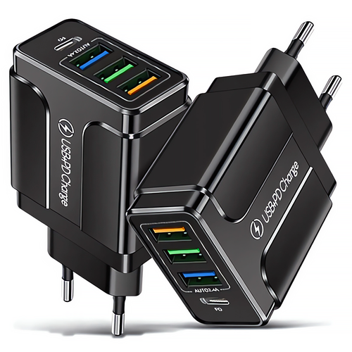 Szybka Ładowarka Sieciowa 3 Porty USB + Port PD USB-C Smart 2.4A na Arena.pl