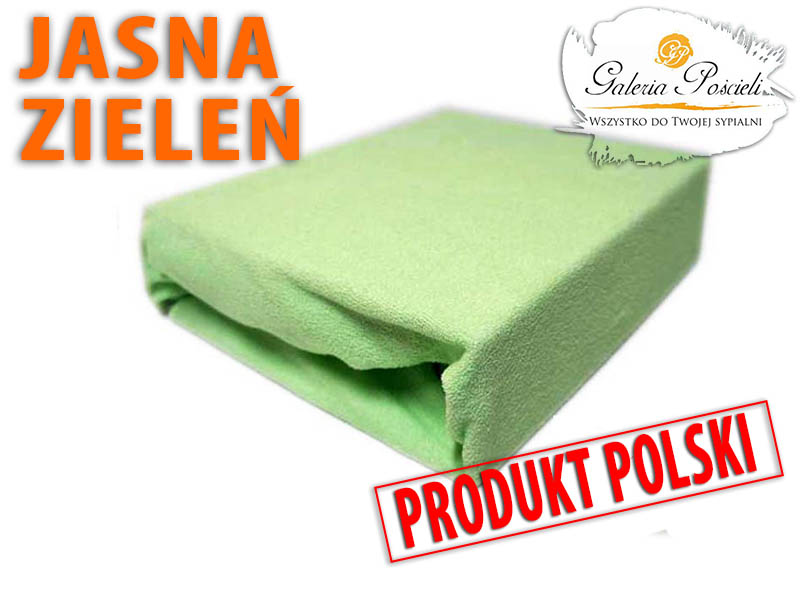 Prześcieradło frotte 120x200cm JASNA ZIELEŃ zdjęcie 2