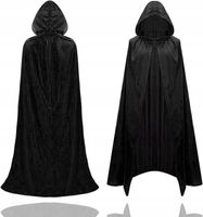 PELERYNA NA HALLOWEEN AKSAMITNA Z KAPTUREM 140 CM WAMPIR CZAROWNICA