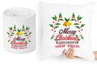 Na Święta Zestaw Poduszka + Skarbonka Prezent Z Nadrukiem Ze Zdjęciem