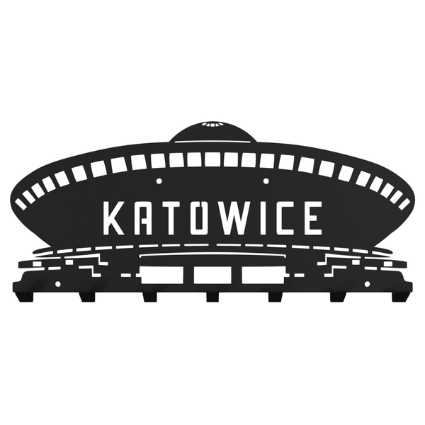 Metalowy wieszak ścienny na ubrania klucze loft KATOWICE SPODEK czarny zdjęcie 1