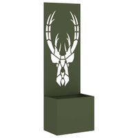 Donica ogrodowa z dekoracyjną płytą oliwkowy 50 x 140 cm