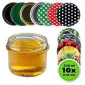 SŁOIK 235 ml SŁOIKI NA MIÓD PRZETWORY SZKLANY DO ŚWIEC ZAKRĘTKI 10 SZT