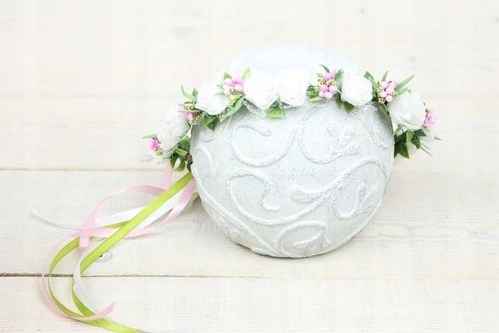 Wianek komunijny styl boho RÓŻOWY komunia różyczki zdjęcie 2